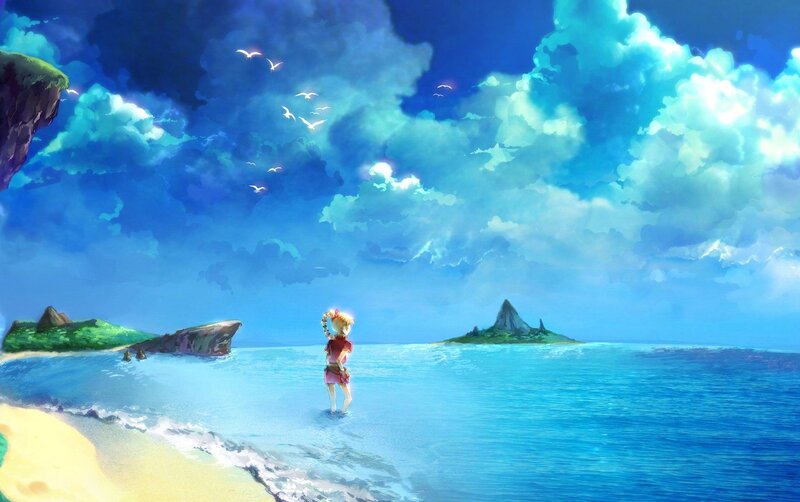 Girl on a beach at sunset