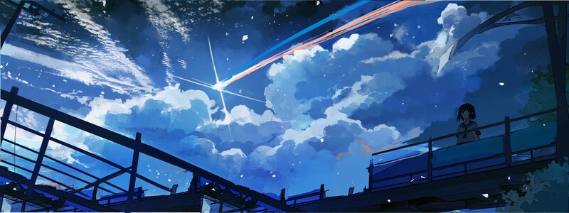 Girl on a Bridge — Blue, Dramatic