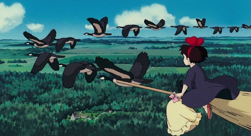 Girl on a Broomstick — Blue, Serene