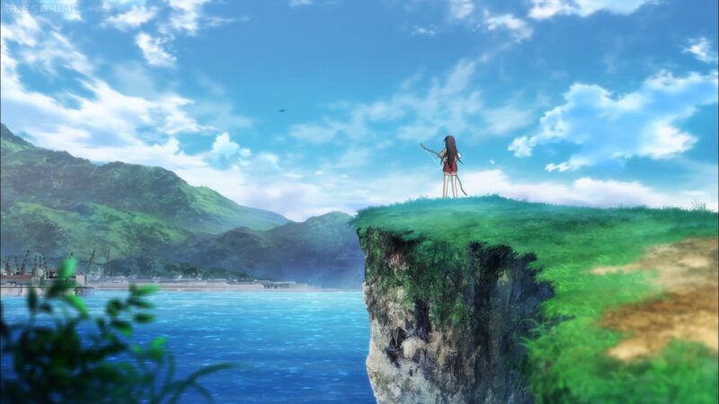 Girl on a Cliff — Blue, Serene