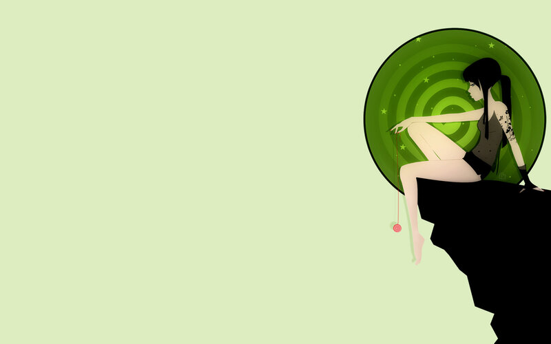 girl on a cliff with yoyo