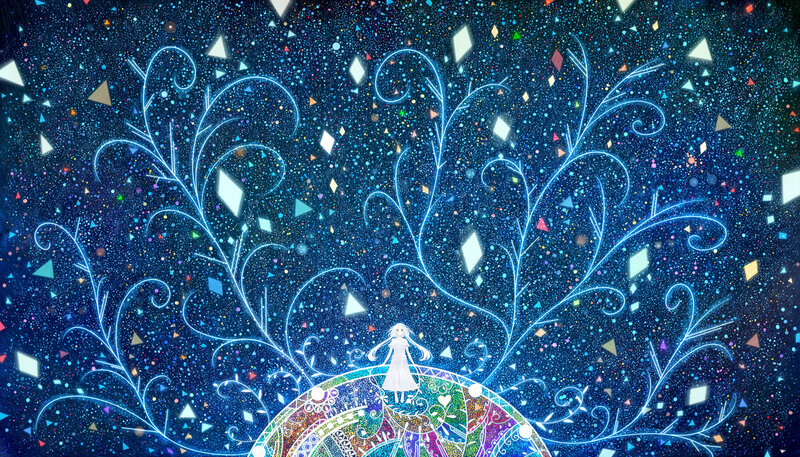 Girl on a Colorful Sphere