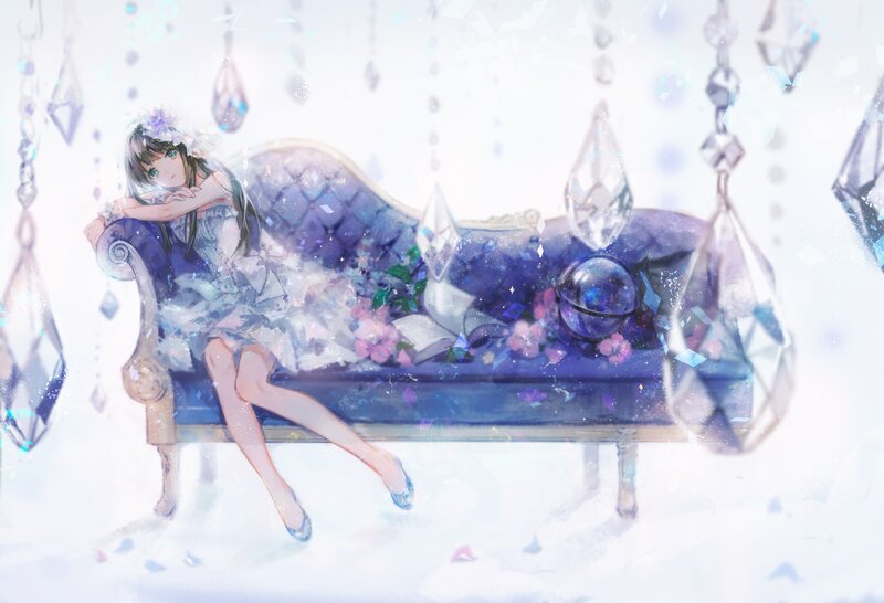 Girl on a Couch — Blue