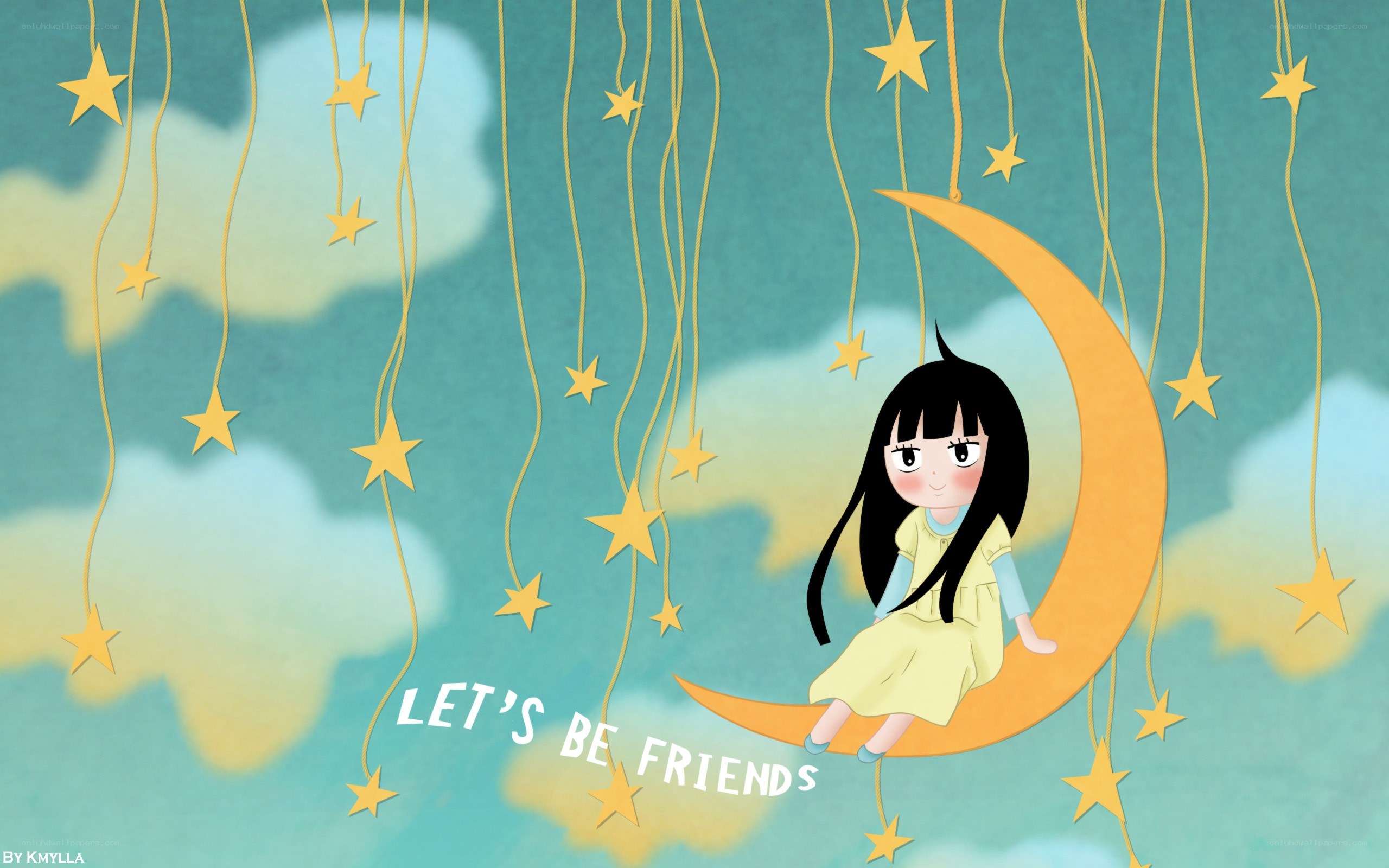 girl on a crescent moon