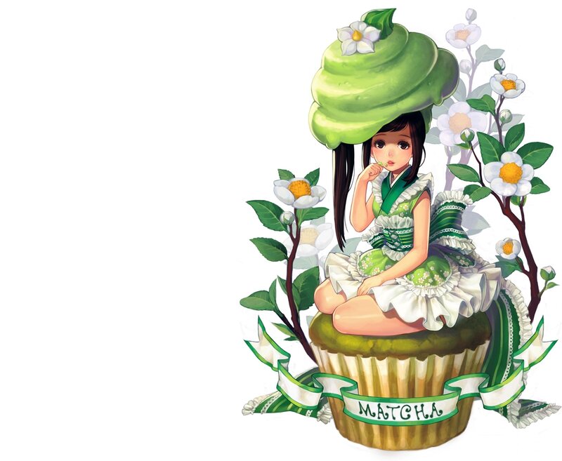 Girl on a Cupcake — Green