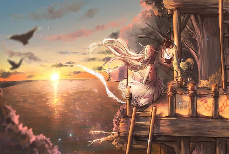 Girl on a Dock — Orange