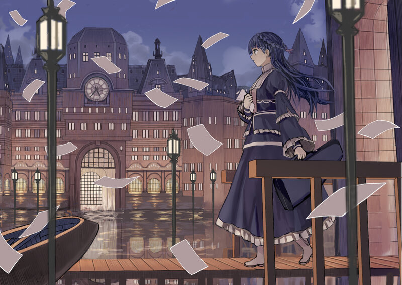 Girl on a Dock — Purple