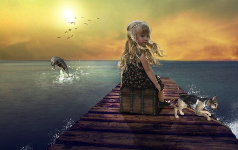 Girl on a Dock — Yellow