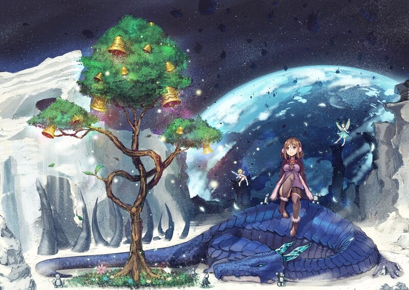 Girl on a Dragon — Blue