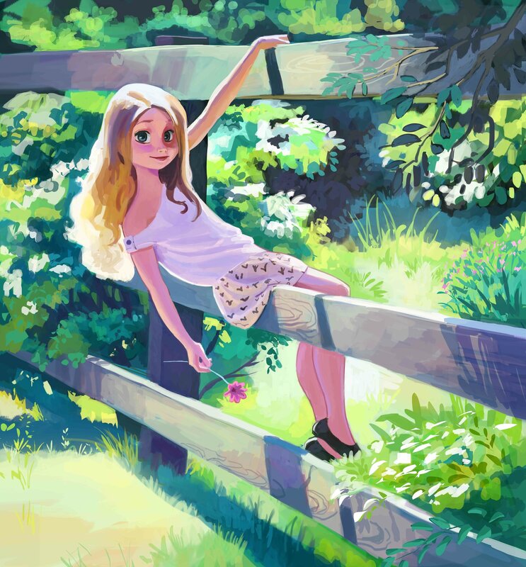 Girl on a Fence
