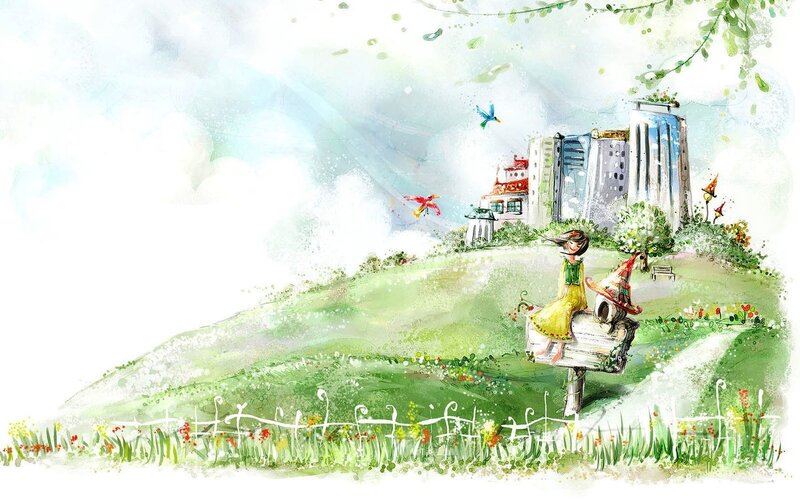 Girl on a Hill — Green