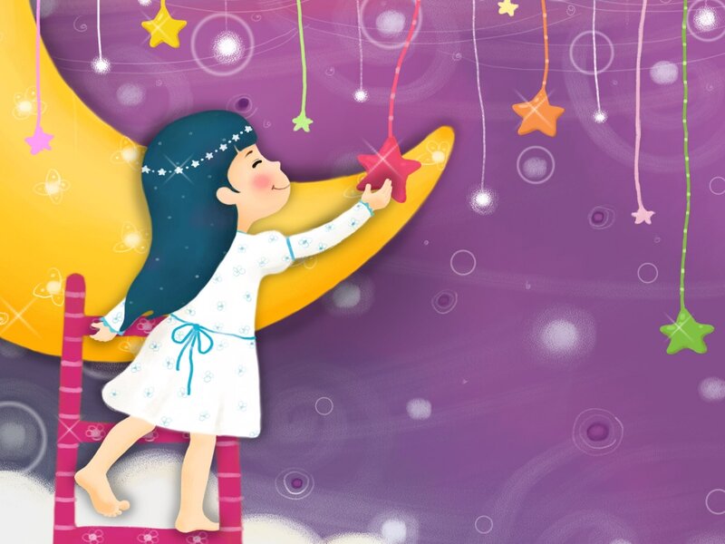 Girl on a Ladder — Purple