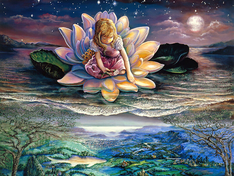 Girl on a lotus flower