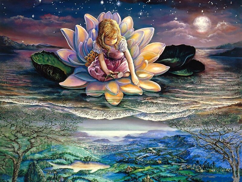 Girl on a lotus flower