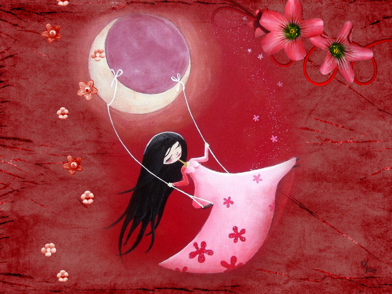 Girl on a Moon Swing