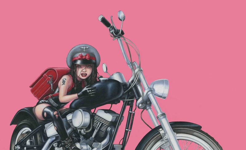 Girl on a motorcycle