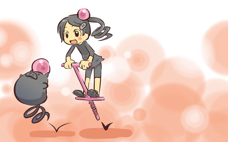 girl on a pogo stick