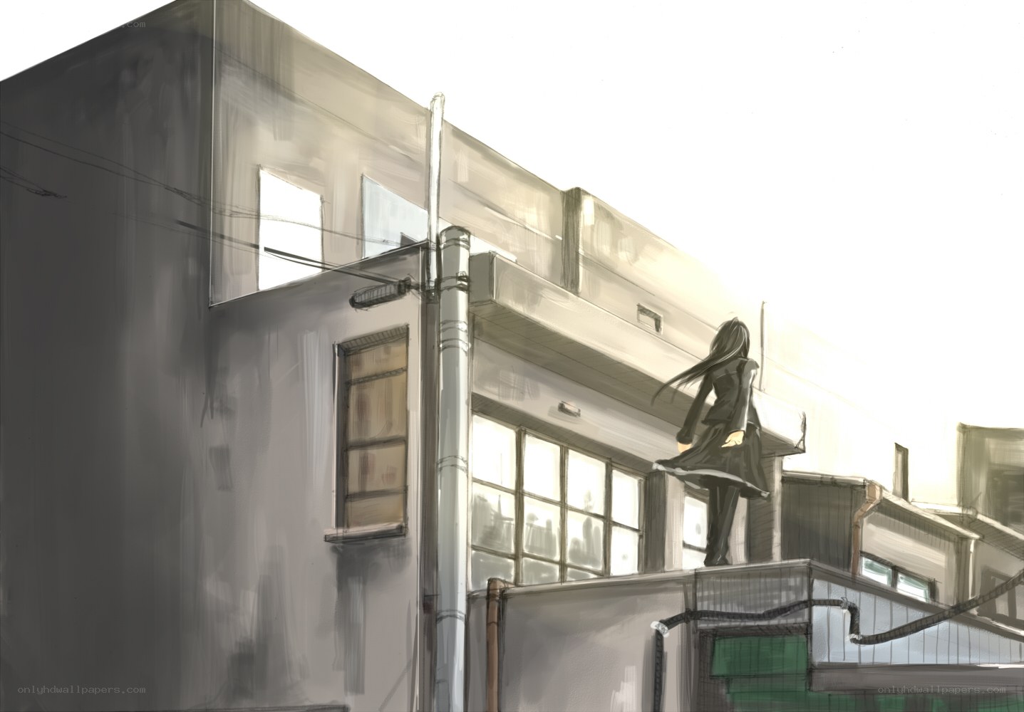 girl on a rooftop