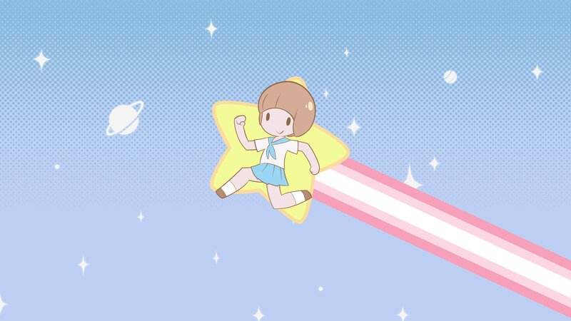 Girl on a Star — Blue, Playful