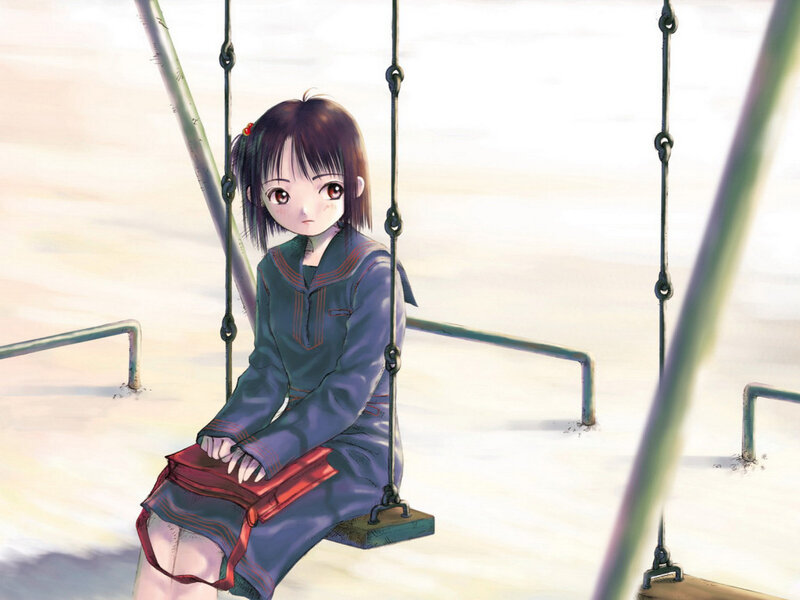 Girl on a Swing — Blue, Calm