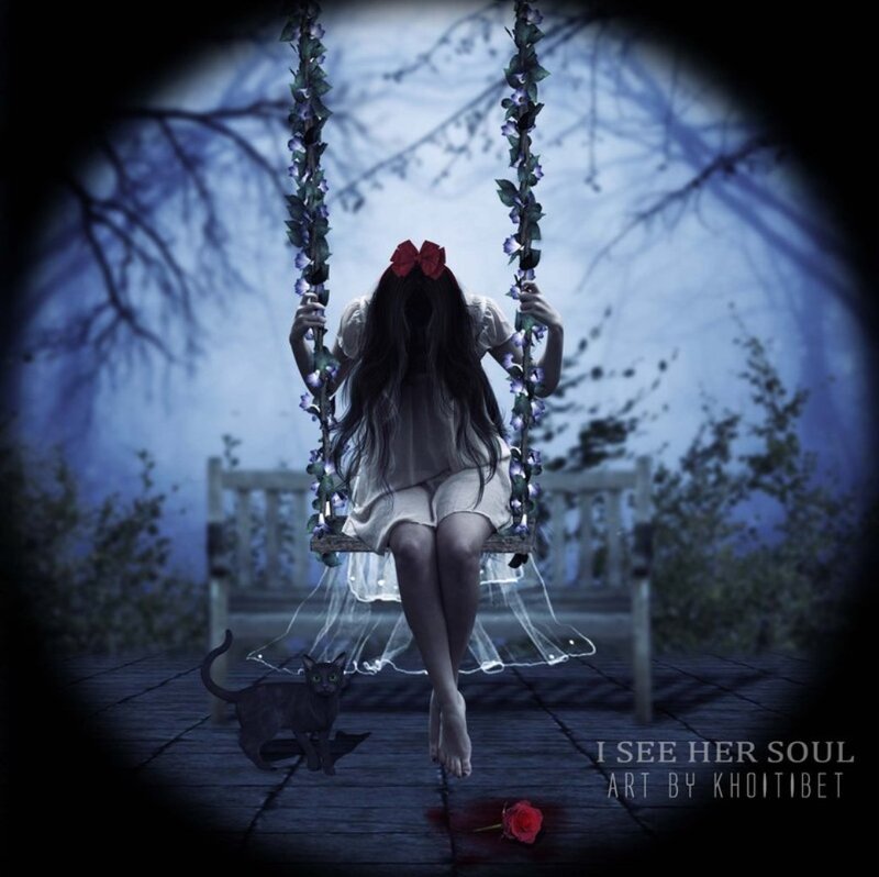 Girl on a Swing — Blue, Dark