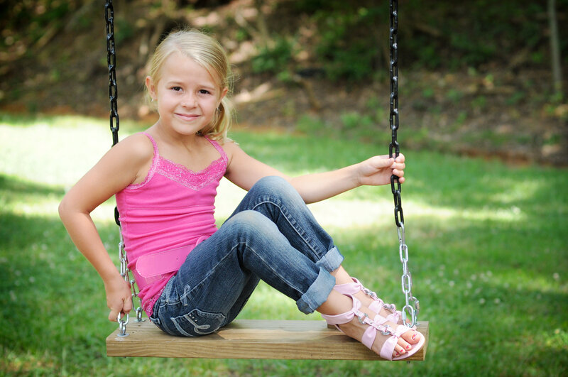 Girl on a Swing — Green, Calm