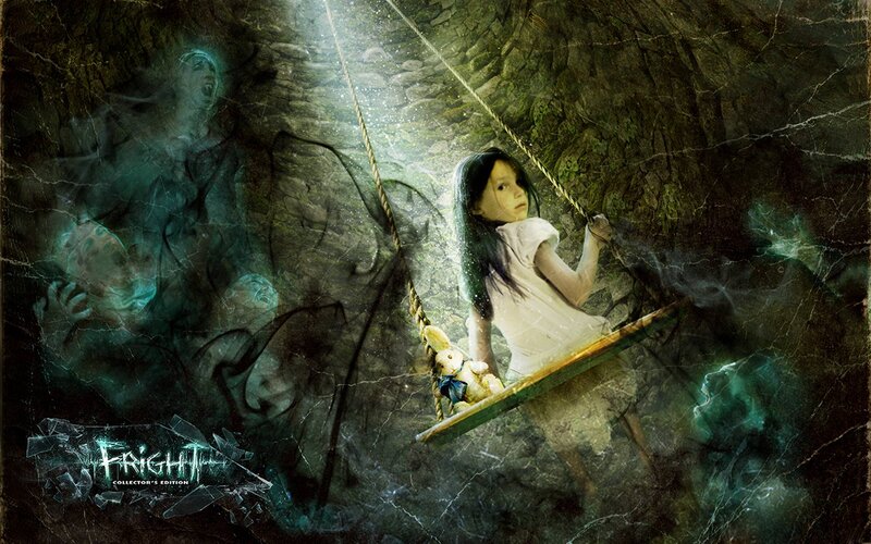 Girl on a Swing — Green, Dark, Eerie