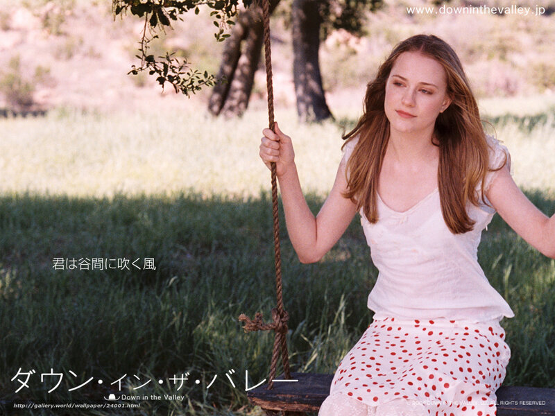 Girl on a swing in a field