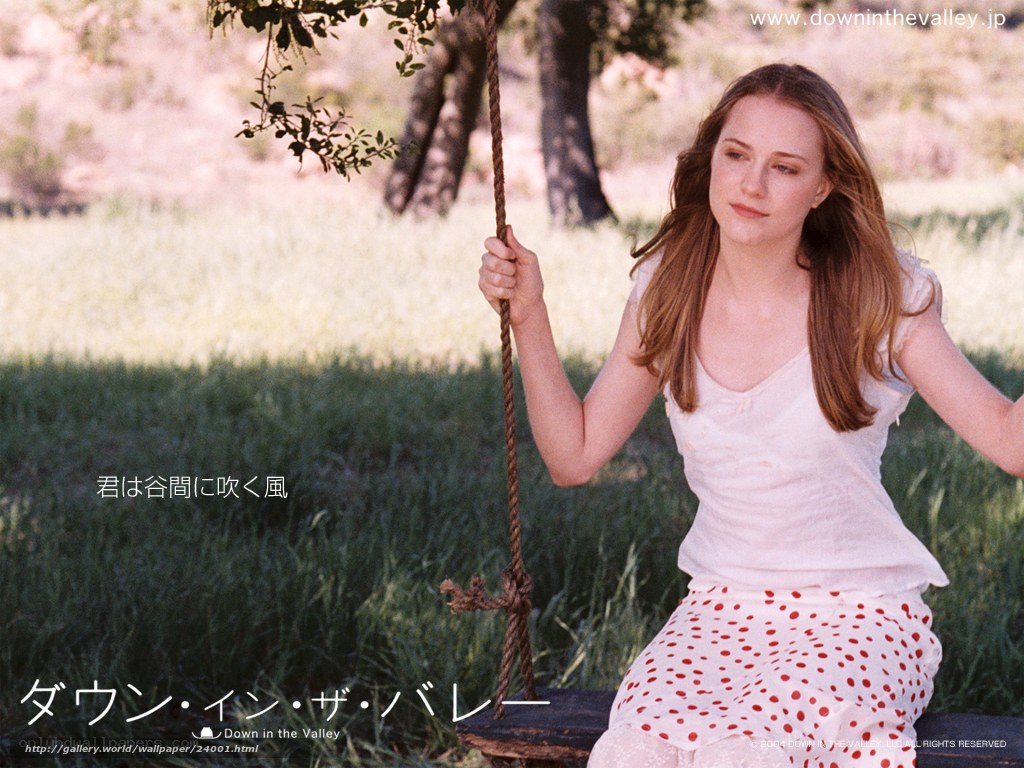 Girl on a swing in a field