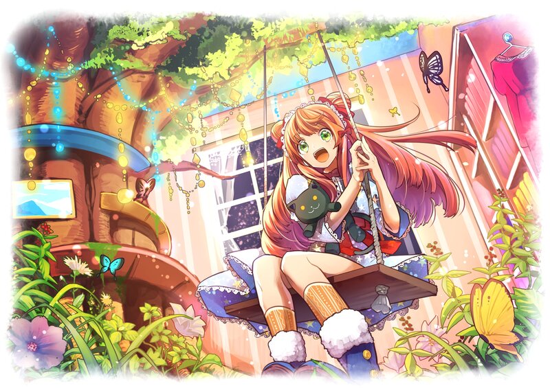 Girl on a Swing — Orange, Playful