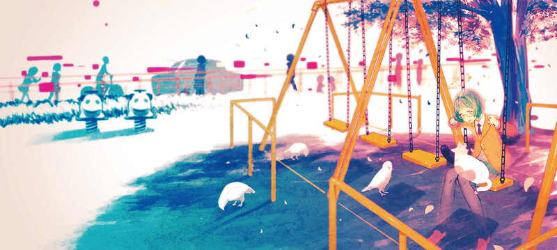 Girl on a Swing — Orange
