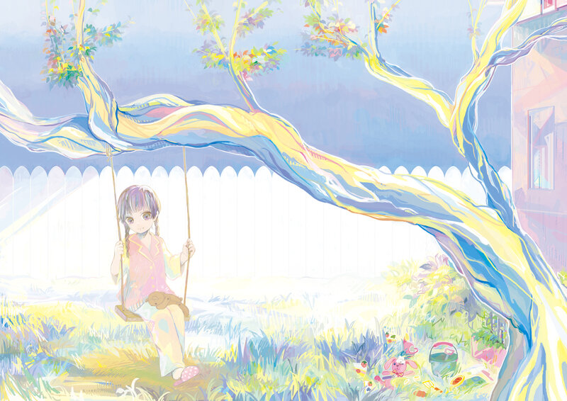 Girl on a Swing — Yellow, Serene