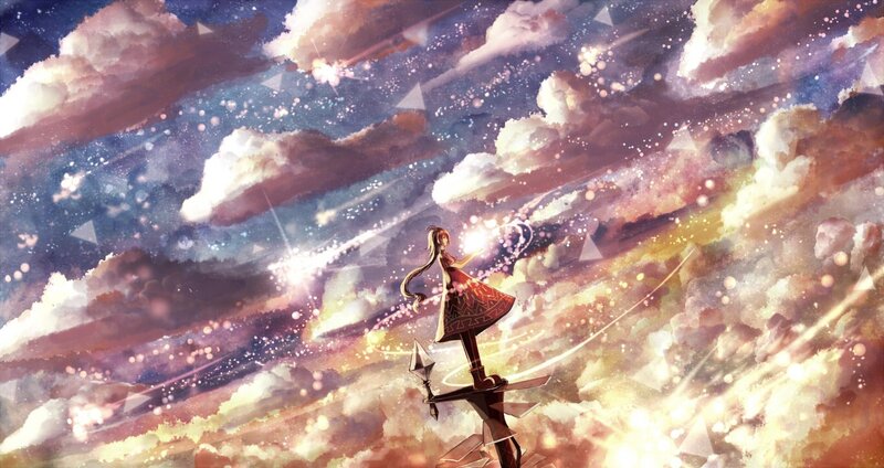 girl on a sword in the sky