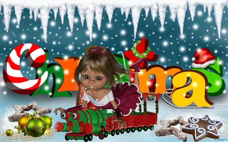 Girl on a Toy Train