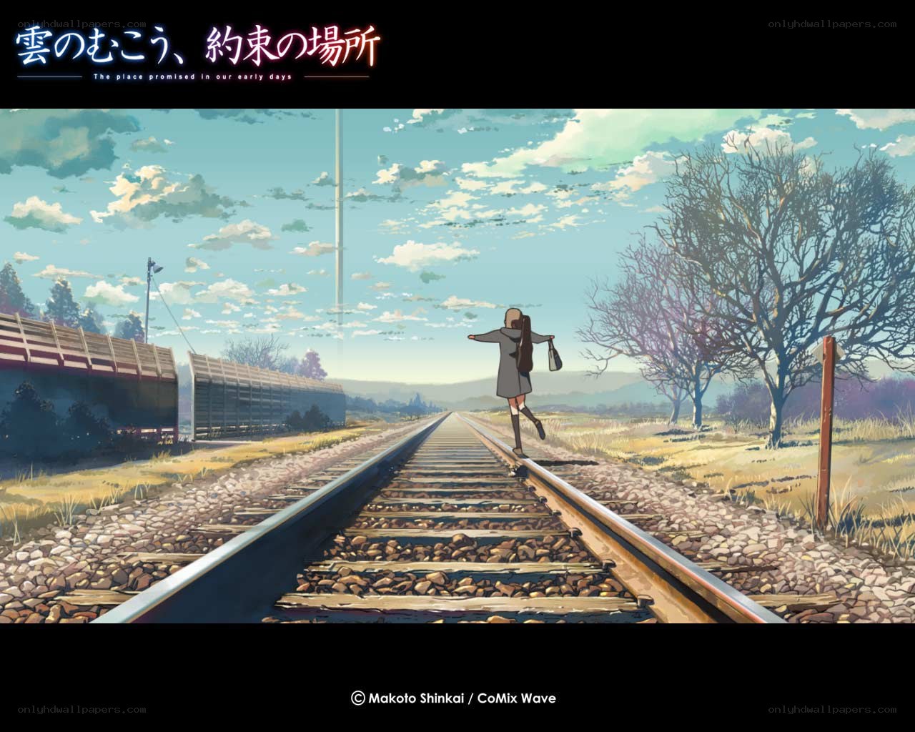 Girl on a train track