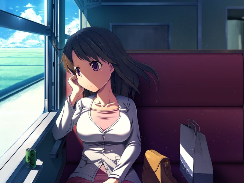 Girl on a train window