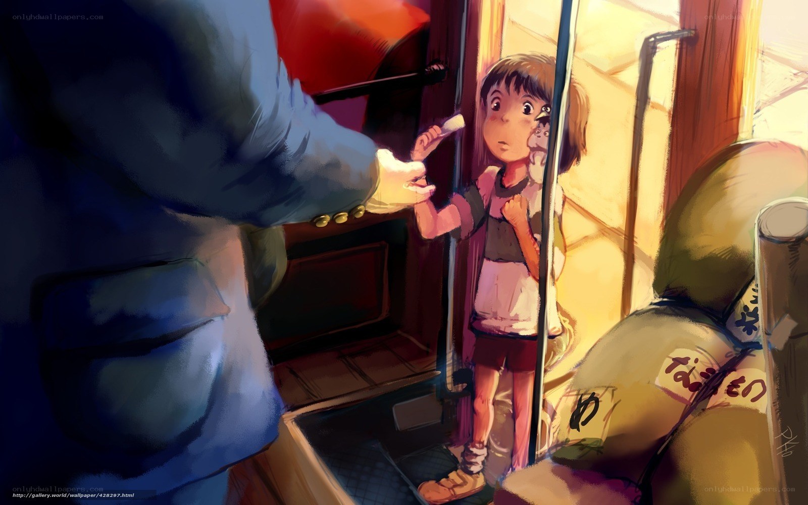 girl on a train with a cat