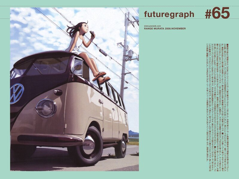 Girl on a van roof