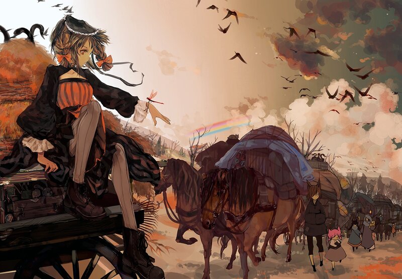 Girl on a Wagon