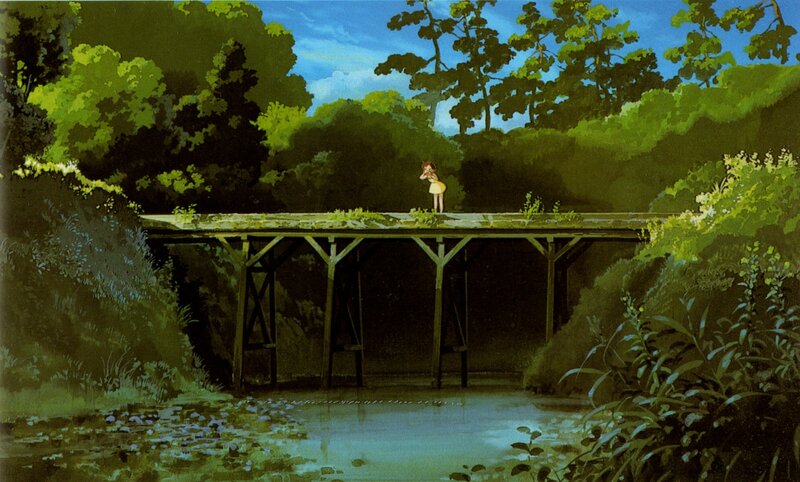Girl on a wooden bridge