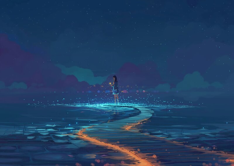 Girl on a Wooden Path