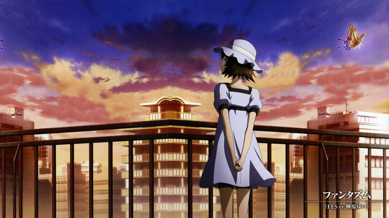 Girl on balcony at sunset