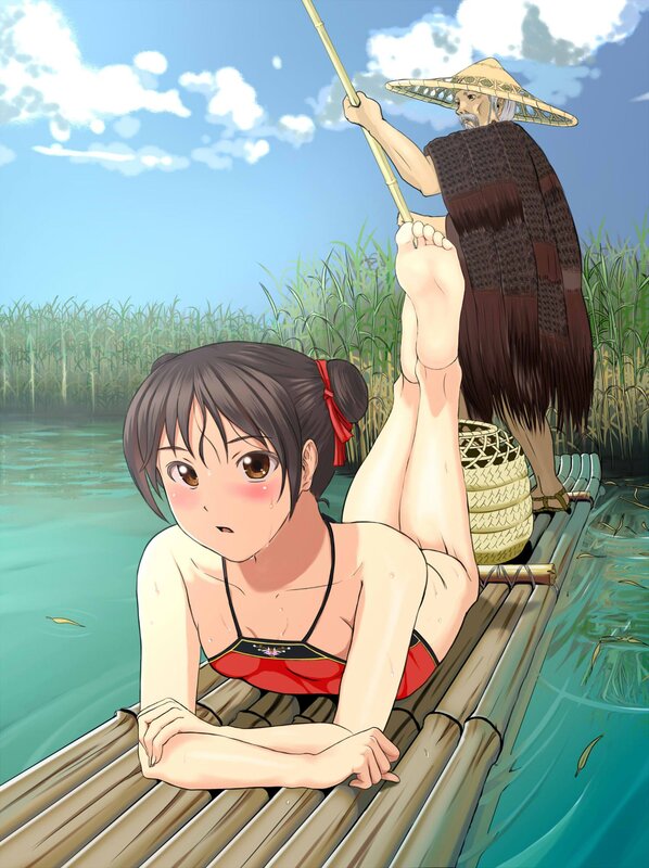 Girl on Bamboo Raft