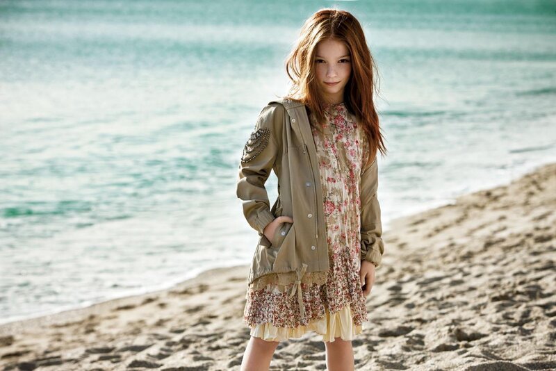 Girl on Beach — Beige