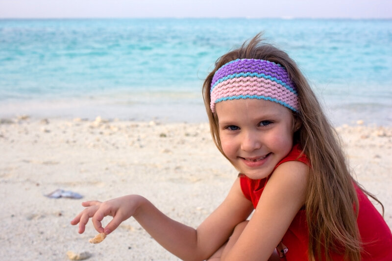 Girl on Beach — Blue