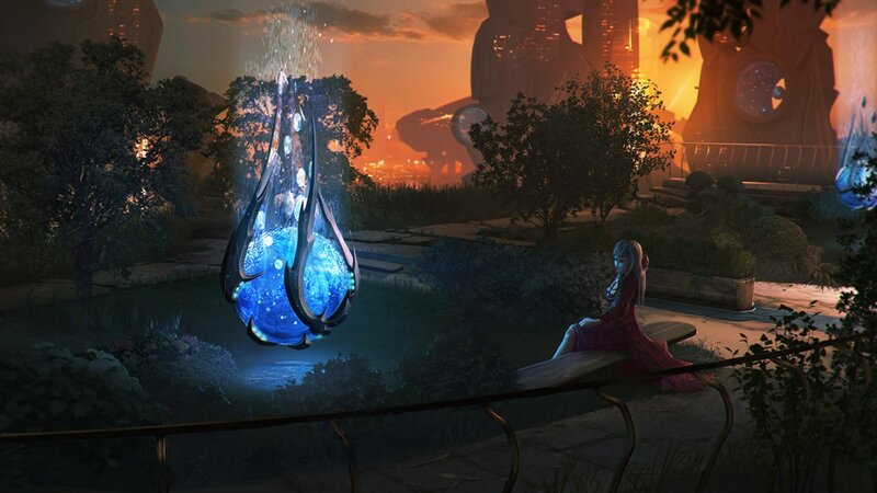 Girl on Bench at Dusk