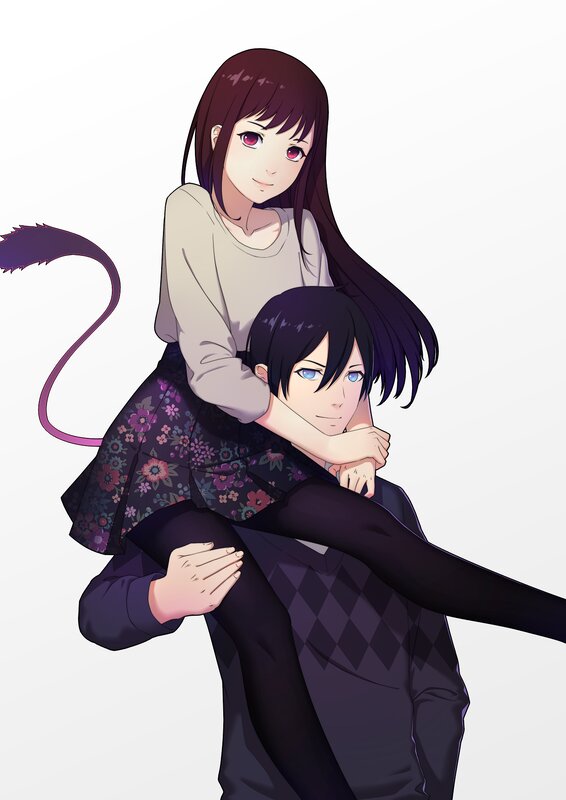 Girl on Boy's Back — Purple