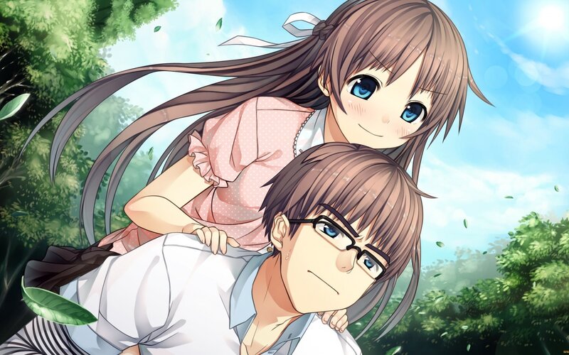 Girl on Boy's Back