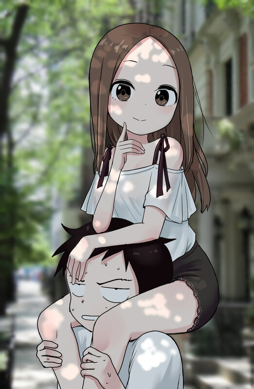 Girl on Boy's Back — White