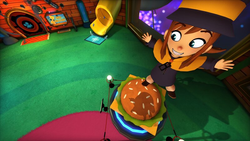 Girl on Burger Platform